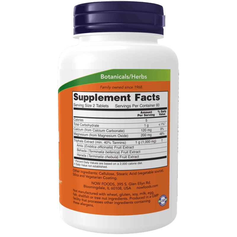 NOW SUPLEMENTOS Now Foods, Triphala 500 mg (120 tabletas)