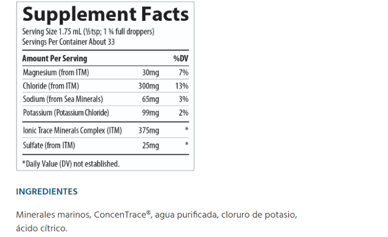TRACE MINERALS SUPLEMENTOS Trace Minerals, Potasio Iónico 99 mg (2 fl oz/59 ml)