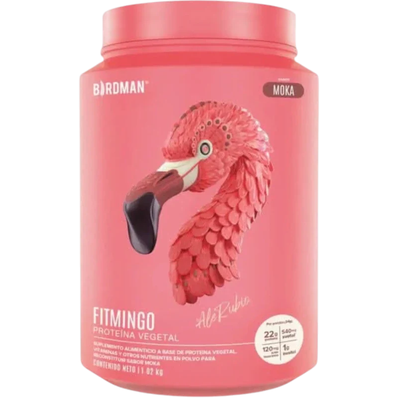 BIRDMAN Suplementos Birdman, Fitmingo Proteína Vegetal 1.02 kg Sabor Moca (30 porciones)