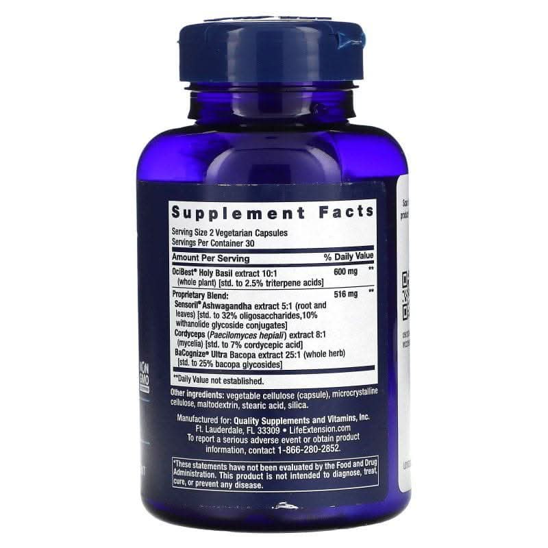 LIFE EXTENSION Suplementos Energia Suprarrenal (60 veg caps), Life Extension
