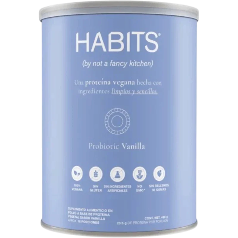 HABITS Proteína Habits, Proteína Probiótica 488 g 16 Porciones (Vainilla)