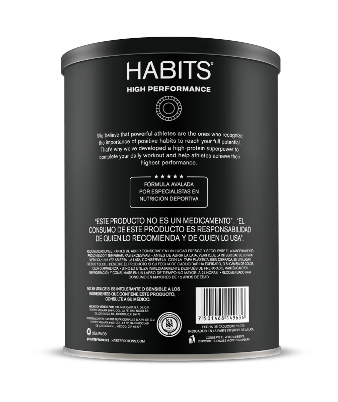 HABITS Suplementos , Deportes Habits, Proteína para Alto Rendimiento 578 g (Cacao)