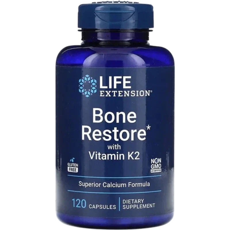 LIFE EXTENSION Vitamina Life Extension, Bone Restore con Vitamina K-2 (120 cápsulas)