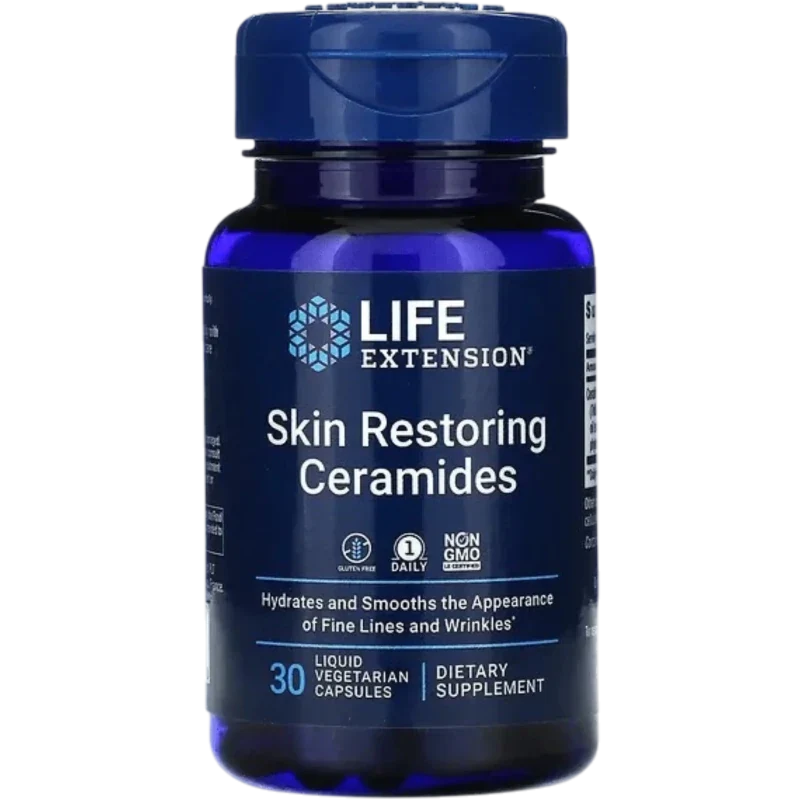 LIFE EXTENSION Cuidado Personal Life Extension, Ceramidas Restauradoras de la Piel (30 cápsulas líquidas)