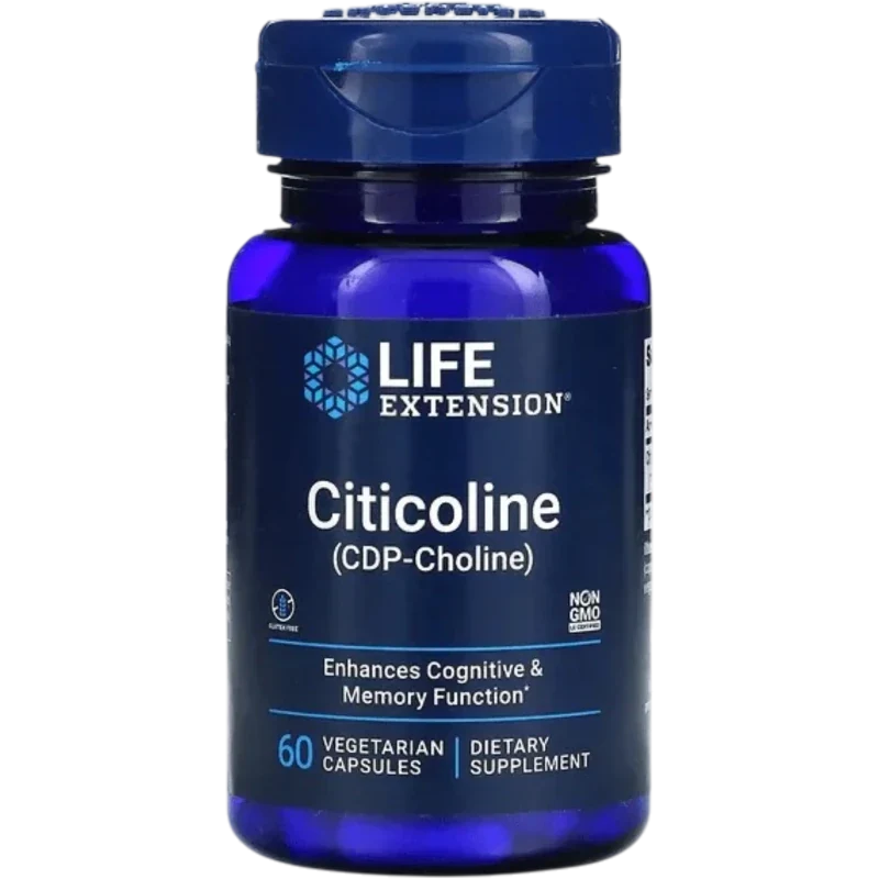 LIFE EXTENSION Suplemento Cognitivo Life Extension, Citicolina CDP-Colina para Función del Cerebro (60 cápsulas)