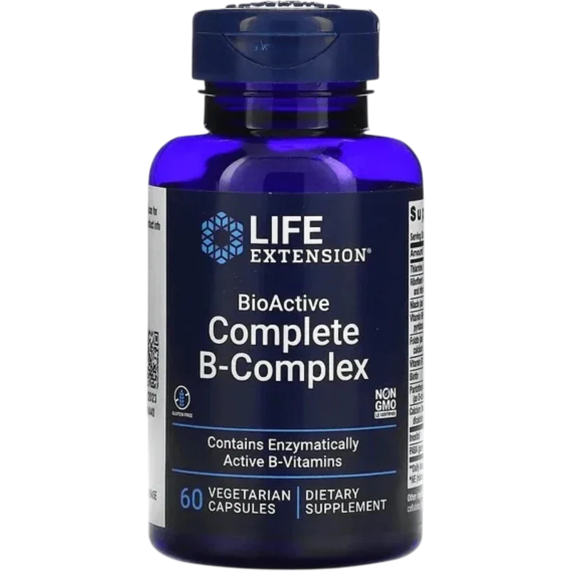 LIFE EXTENSION Vitamina Life Extension, Complejo B Completo Bioactivo (60 cápsulas)