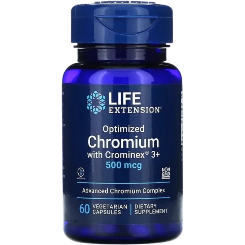 LIFE EXTENSION Mineral Life Extension, Cromo Optimizado con Crominex® 500 mcg (60 cápsulas)