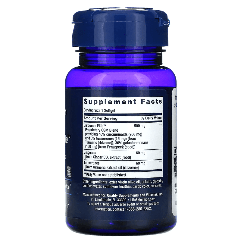 LIFE EXTENSION Vitaminas y complementos Life Extension, Extracto Avanzado de Cúrcuma Curcumin Elite (30 softgels)
