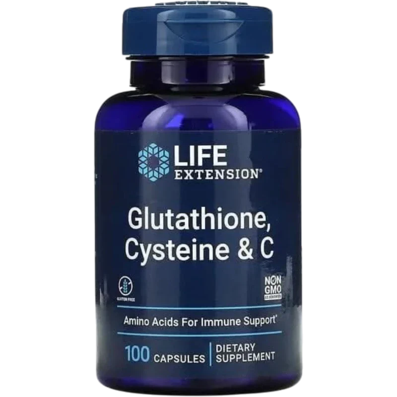 LIFE EXTENSION Vitamina Life Extension, Glutatión, Cisteína y Vitamina C (100 cápsulas)