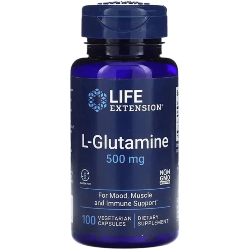 LIFE EXTENSION Aminoácido Life Extension, L-Glutamina 500 mg (100 cápsulas)