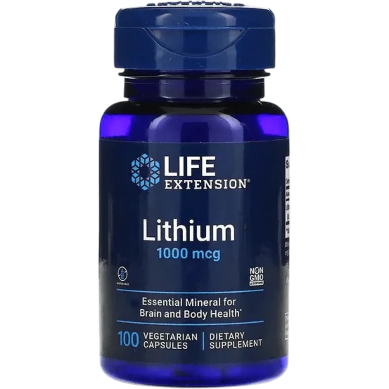 LIFE EXTENSION Mineral Life Extension, Litio 1,000 mcg (100 cápsulas)