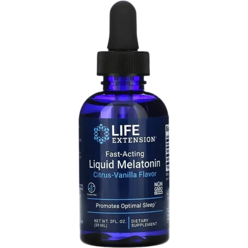 LIFE EXTENSION Herbal Life Extension, Melatonina de Acción Rápida Sabor Vainilla Cítricos (2 fl oz/59 ml)