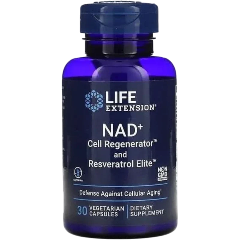 LIFE EXTENSION Suplemento Longevidad Life Extension, NAD+ Regenerador Celular y Resveratrol Elite 300 mg (30 cápsulas)