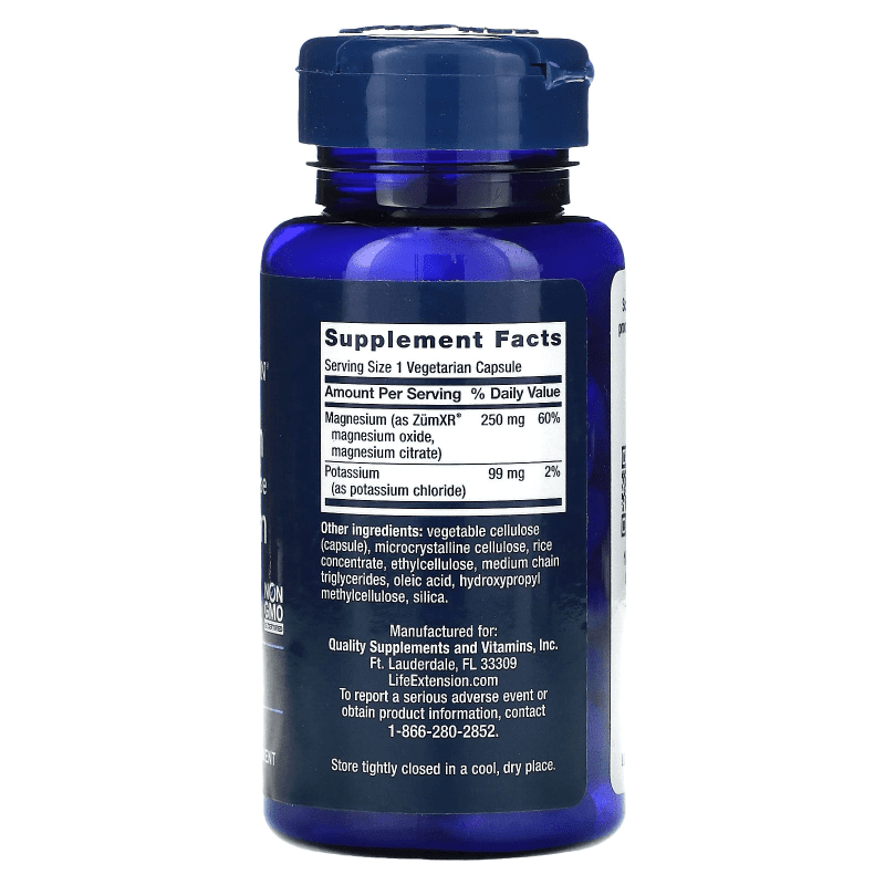 LIFE EXTENSION Vitaminas y complementos Life Extension, Potasio con Magnesio de Liberación Prolongada (60 cápsulas)