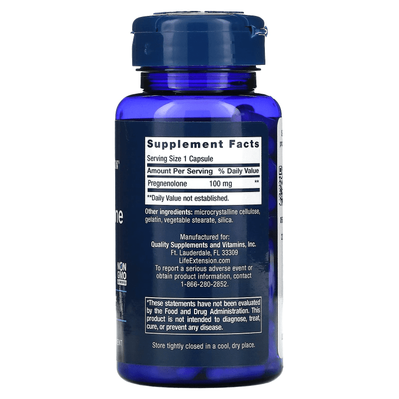 LIFE EXTENSION SUPLEMENTO Life Extension, Pregnenolona 100 mg (100 cápsulas)