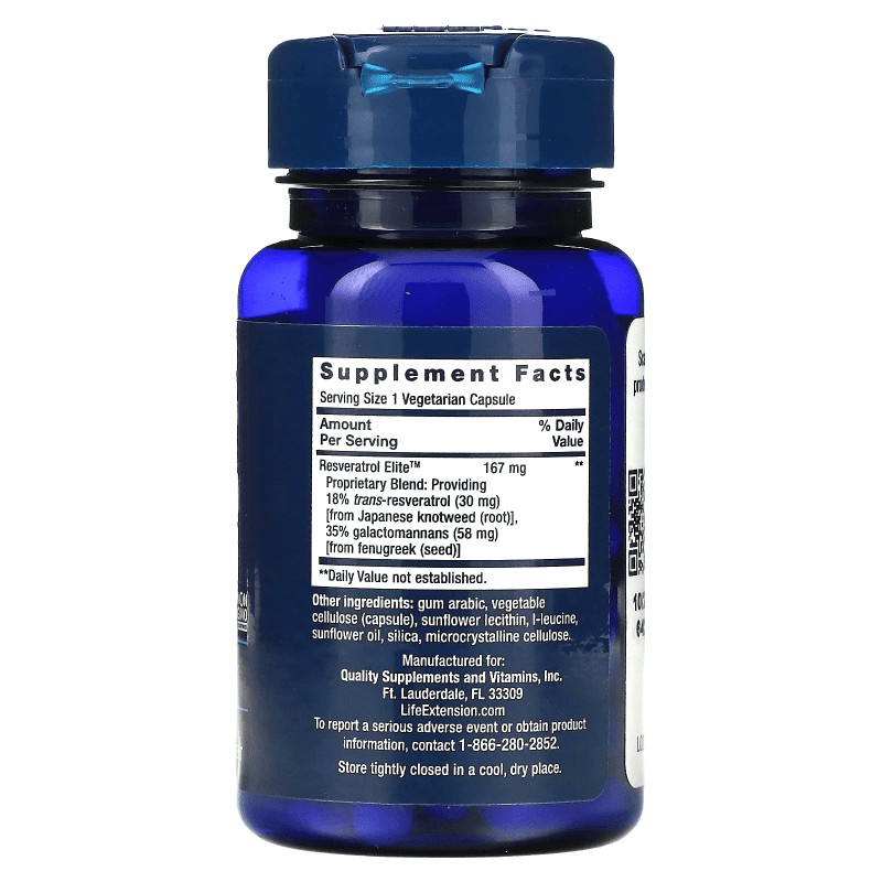 LIFE EXTENSION SUPLEMENTOS Life Extension, Resveratrol Elite™ (30 cápsulas)