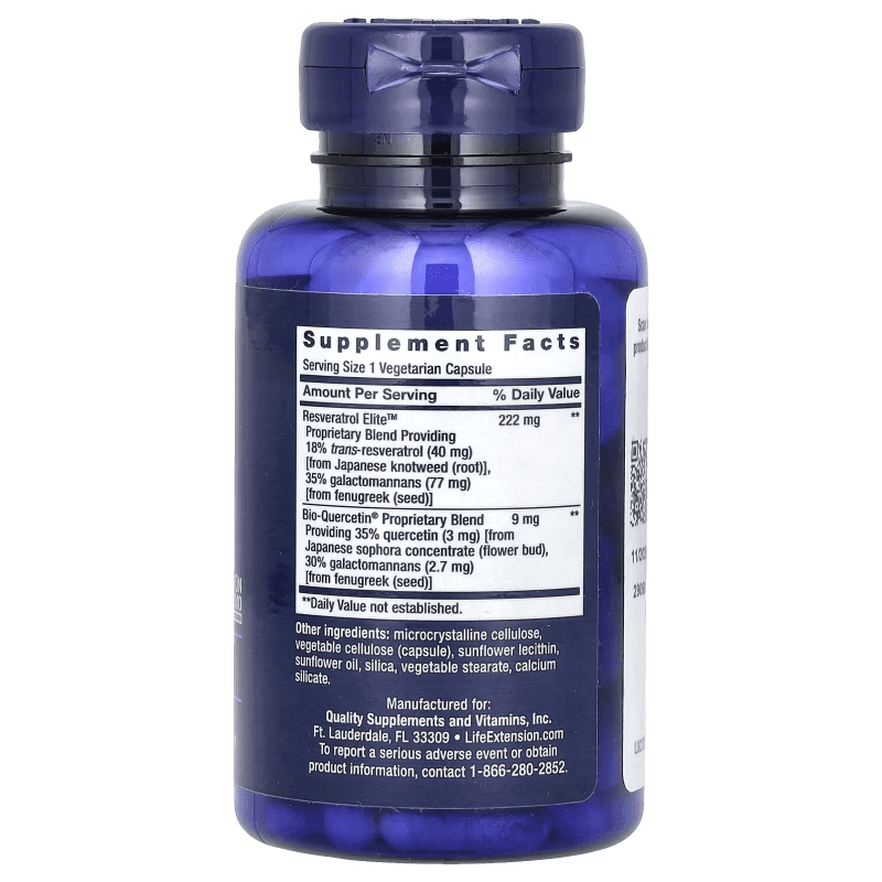 LIFE EXTENSION Suplementos Life Extension, Resveratrol Optimizado Elite™ (60 cápsulas)