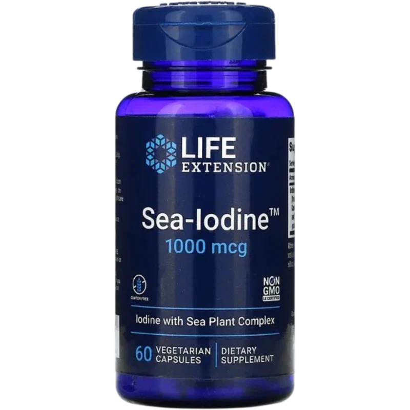 LIFE EXTENSION Mineral Life Extension, Sea-iodine™ Yodo Marino 1,000 mcg (60 cápsulas)