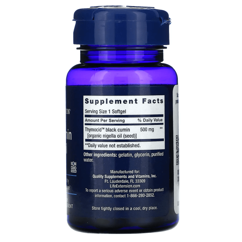 LIFE EXTENSION Suplementos Life Extension, Aceite de Semilla de Comino Negro (60 cápsulas)
