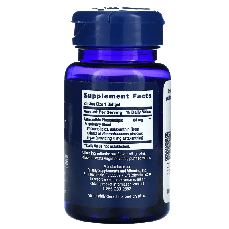 LIFE EXTENSION SUPLEMENTOS Life Extension, Astaxantina con Fosfolípidos 4 mg (30 softgels)