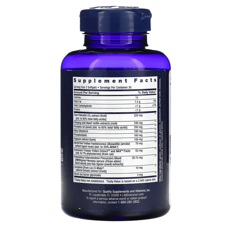LIFE EXTENSION SUPLEMENTOS Life Extension, Fórmula Ultrapróstata (60 softgels)