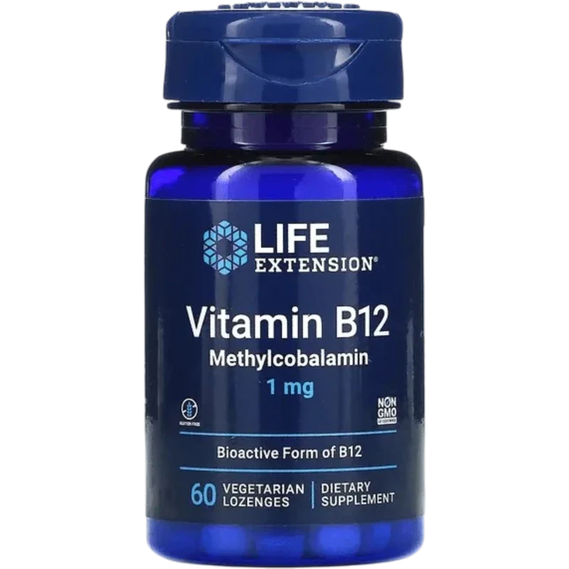 LIFE EXTENSION Vitamina Life Extension, Vitamina B-12 Metilcobalamina 1 mg (60 tabletas)