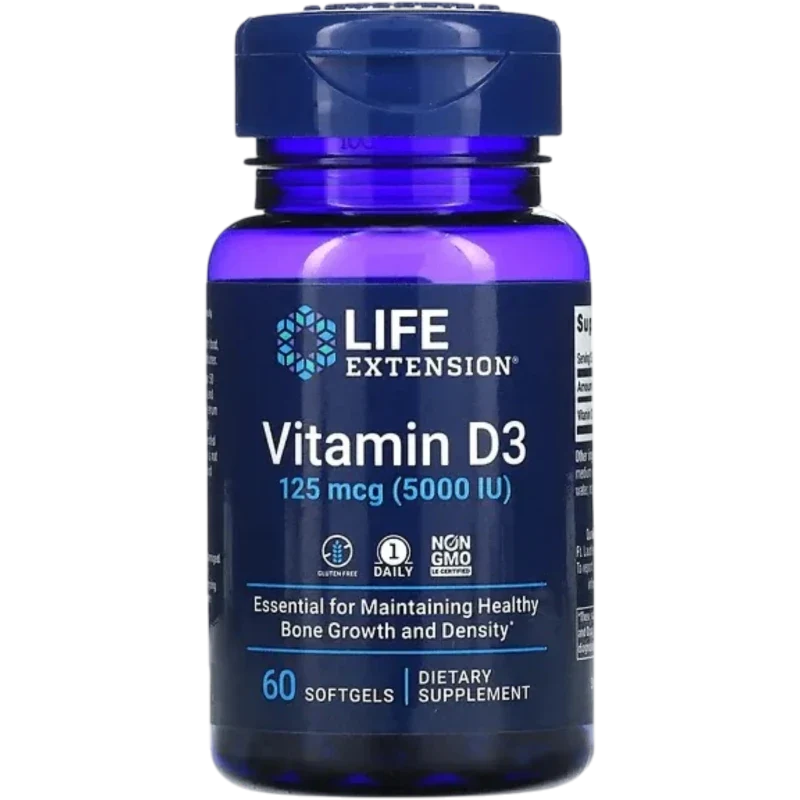 LIFE EXTENSION Vitamina Life Extension, Vitamina D-3 5,000 UI (60 softgels)