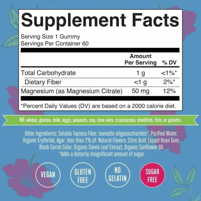 MARY RUTH'S SUPLEMENTO Mary Ruth's, Citrato de Magnesio 50 mg (60 gomitas)
