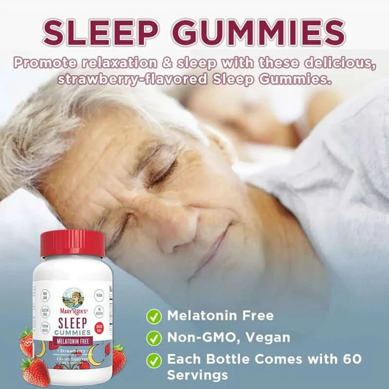 MARY RUTH'S SUPLEMENTO Mary Ruth's, Gomitas para Dormir sin Melatonina Sabor Fresa (60 gomitas)