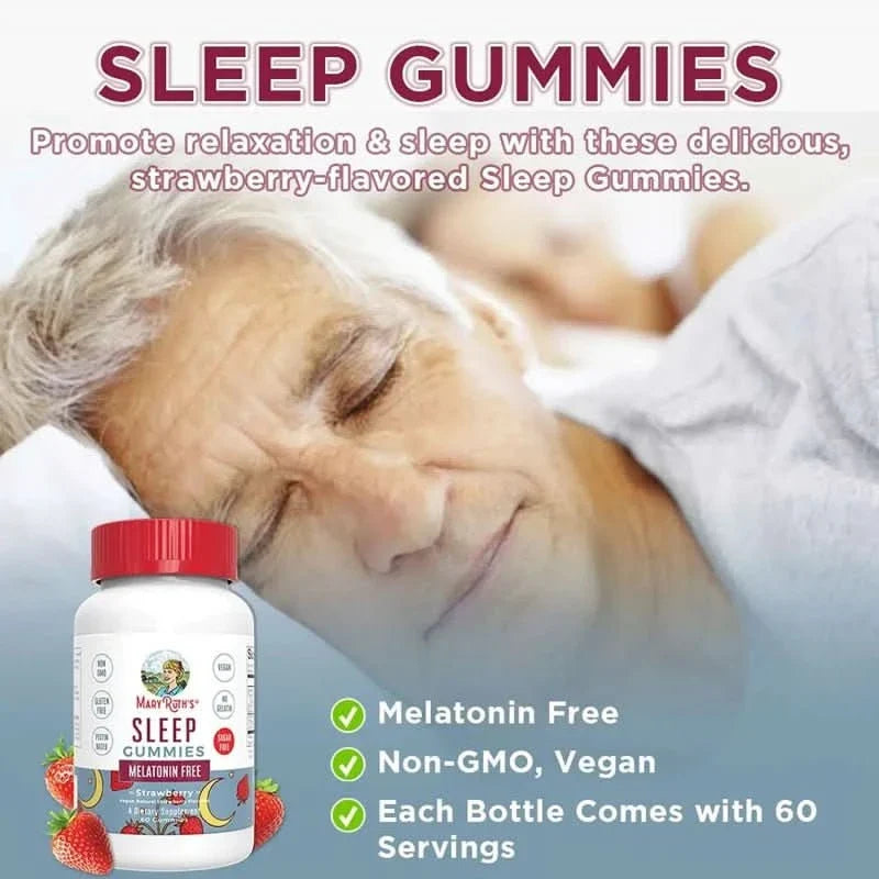 MARY RUTH'S SUPLEMENTO Mary Ruth's, Gomitas para Dormir sin Melatonina Sabor Fresa (60 gomitas)