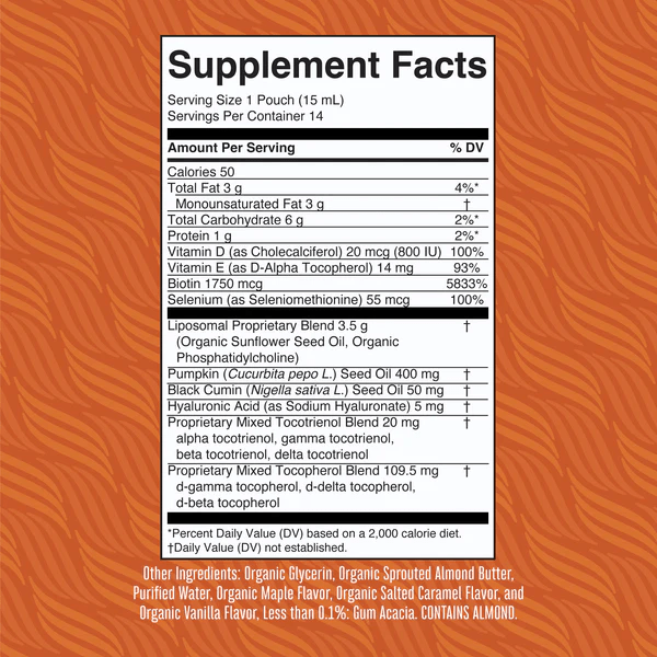 MARY RUTH'S Suplementos Mary Ruth's, Cuidado del Cabello Liposomal, 14 Sobres (0.5 fl oz/15 ml)