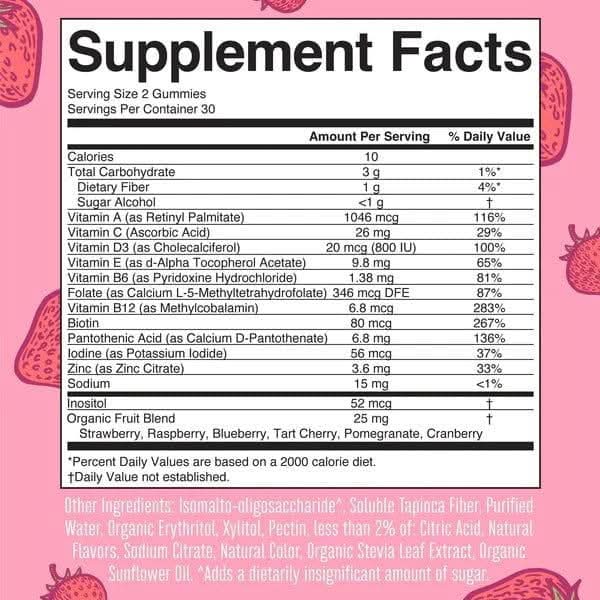 MARY RUTH'S SUPLEMENTOS Mary Ruth's, Multivitamínico para Mujeres Sabor Fresa (60 gomitas)