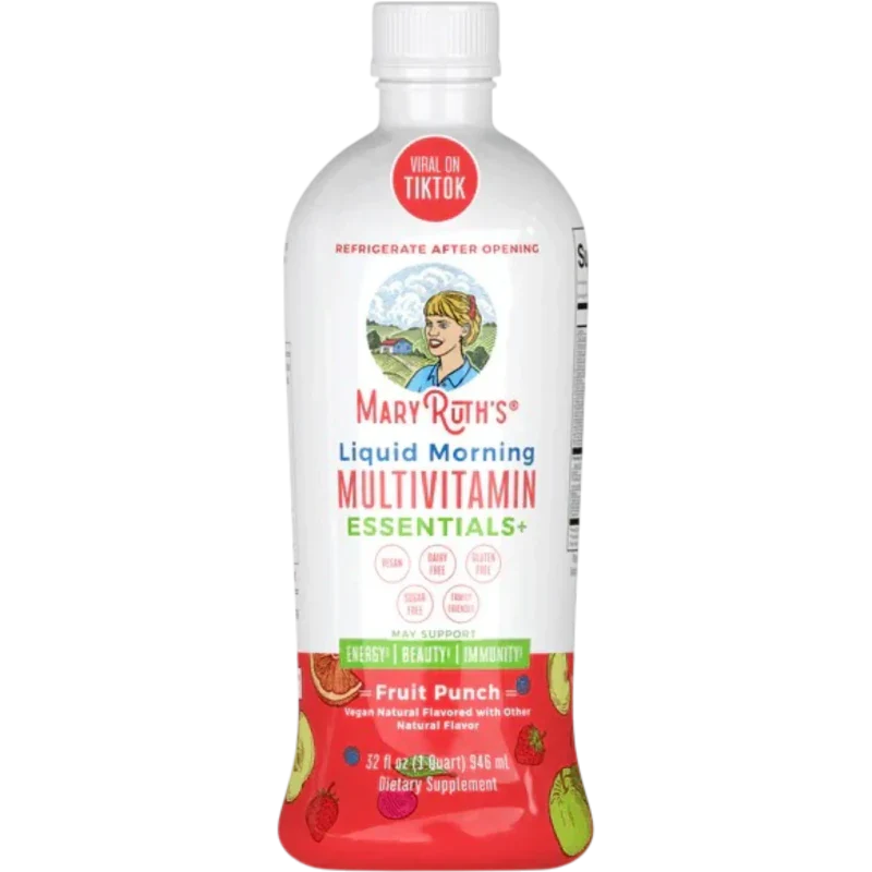 MARY RUTH'S Vitamina Mary Ruth's, Multivitamínico Matutino Sabor Ponche de Frutas (32 fl oz/ 946 ml)