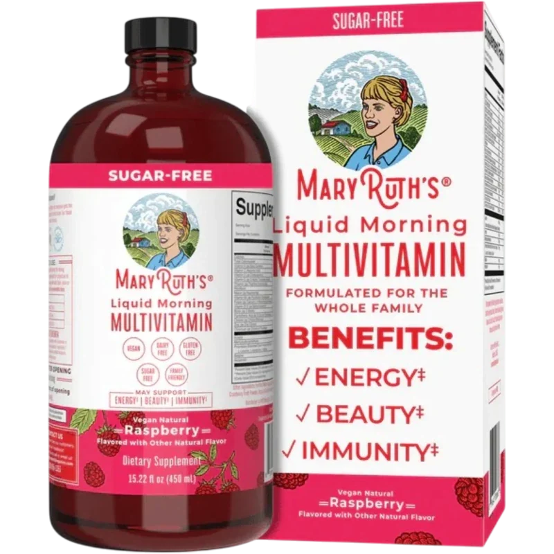 MARY RUTH'S Suplementos Mary Ruth's, Multivitamínico Matutino Sabor Frambuesa (15.22 fl oz/450 ml)