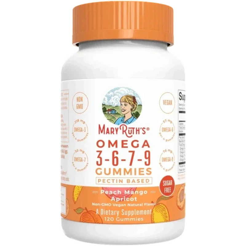 MARY RUTH'S Omega Mary Ruth's, Omega 3-6-7-9 Sabor Durazno Mango (120 gomitas)