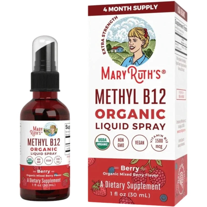 MARY RUTH'S Vitamina Mary Ruth's, Vitamina B-12 Metilo Spray Orgánico (1 fl oz/30 ml)