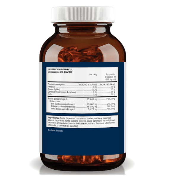 METAGENICS Suplementos Metagenics, OmegaGenics EPA-DHA 1,000 Sabor Limón (60 cápsulas)