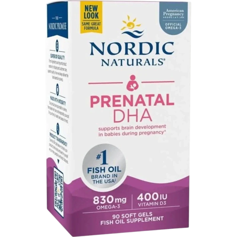NORDIC NATURALS Vitamina Nordic Naturals, DHA Prenatal 830 mg y Vitamina D-3 400 IU (90 softgels)