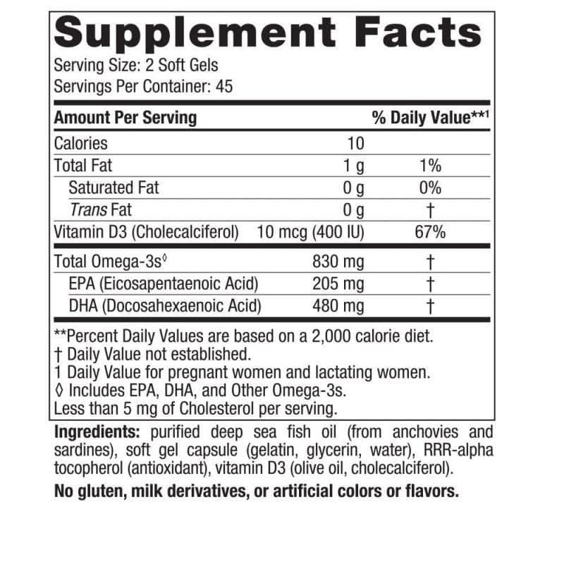 NORDIC NATURALS suplemento Nordic Naturals, DHA Prenatal 830 mg y Vitamina D-3 400 IU (90 softgels)