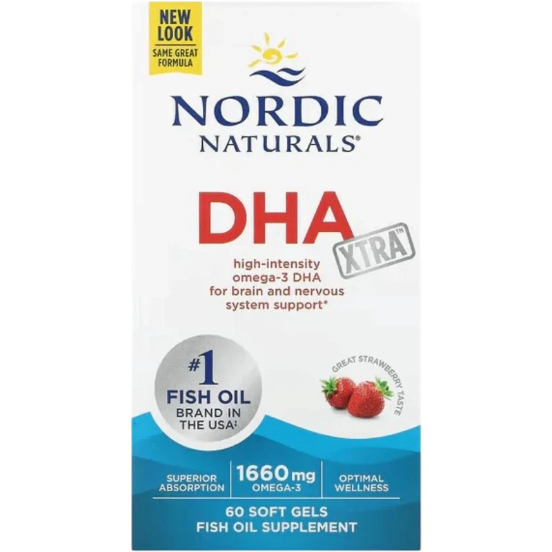 NORDIC NATURALS Omega Nordic Naturals, DHA Xtra 1,660 mg Sabor Fresa (60 softgels)