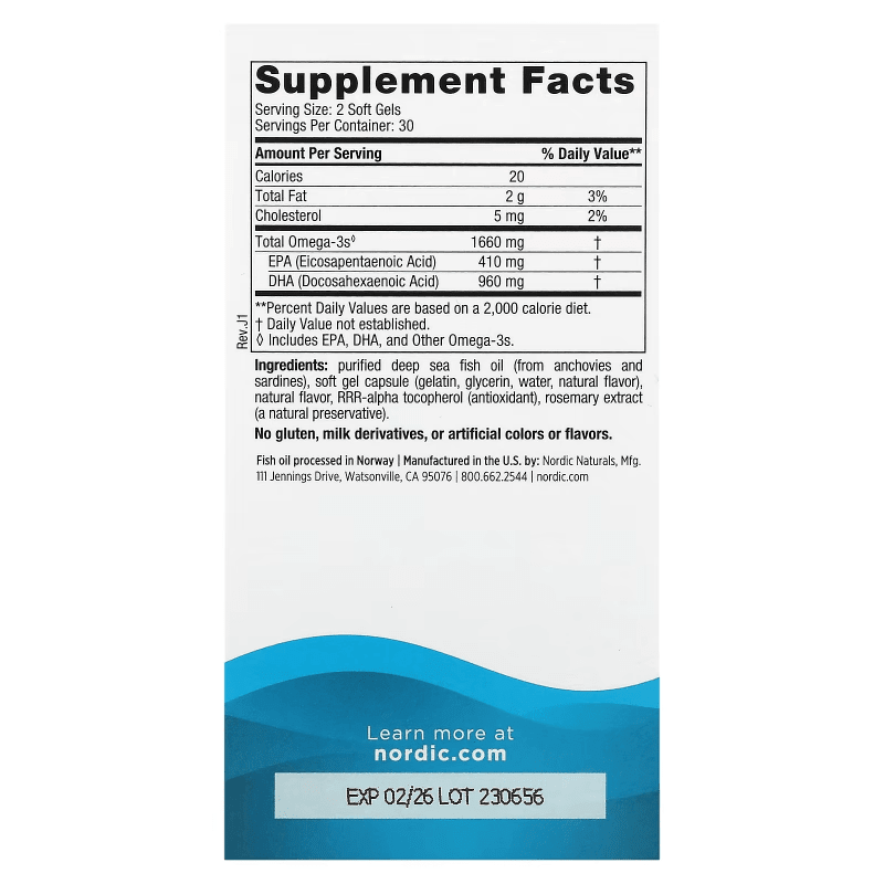 NORDIC NATURALS SUPLEMENTO Nordic Naturals, DHA Xtra 1,660 mg Sabor Fresa (60 softgels)