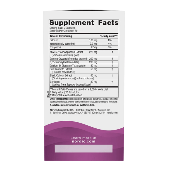 NORDIC NATURALS Suplementos , Mujeres Nordic Naturals, Apoyo a la Menopausia (60 cápsulas)