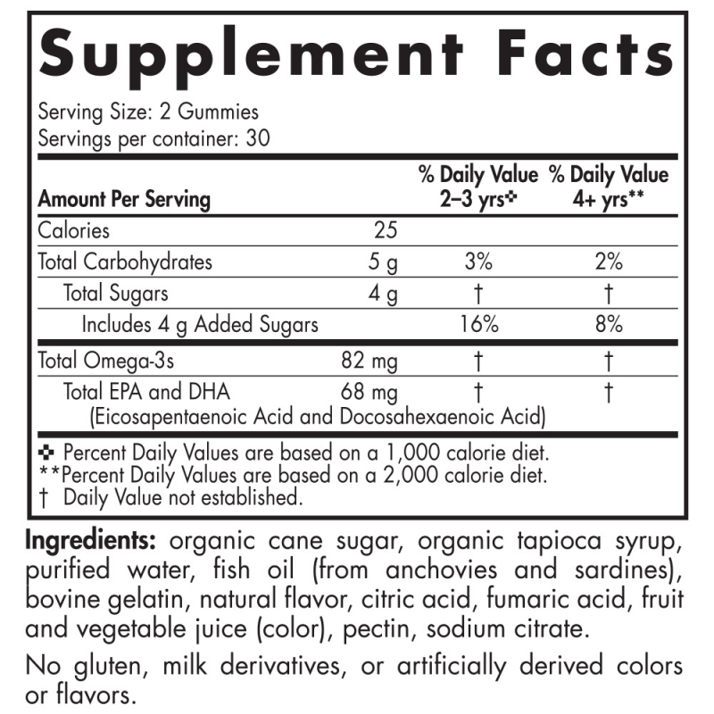 NORDIC NATURALS Suplementos Nordic Naturals, Omega-3 82 mg Sabor Mandarina (60 gomitas)
