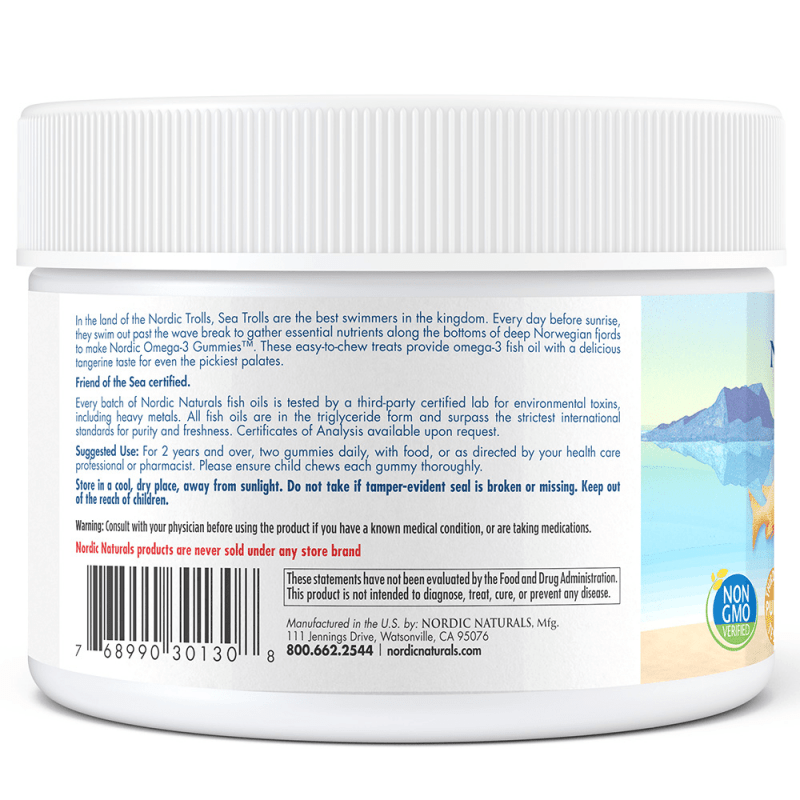 NORDIC NATURALS Suplementos Nordic Naturals, Omega-3 82 mg Sabor Mandarina (60 gomitas)