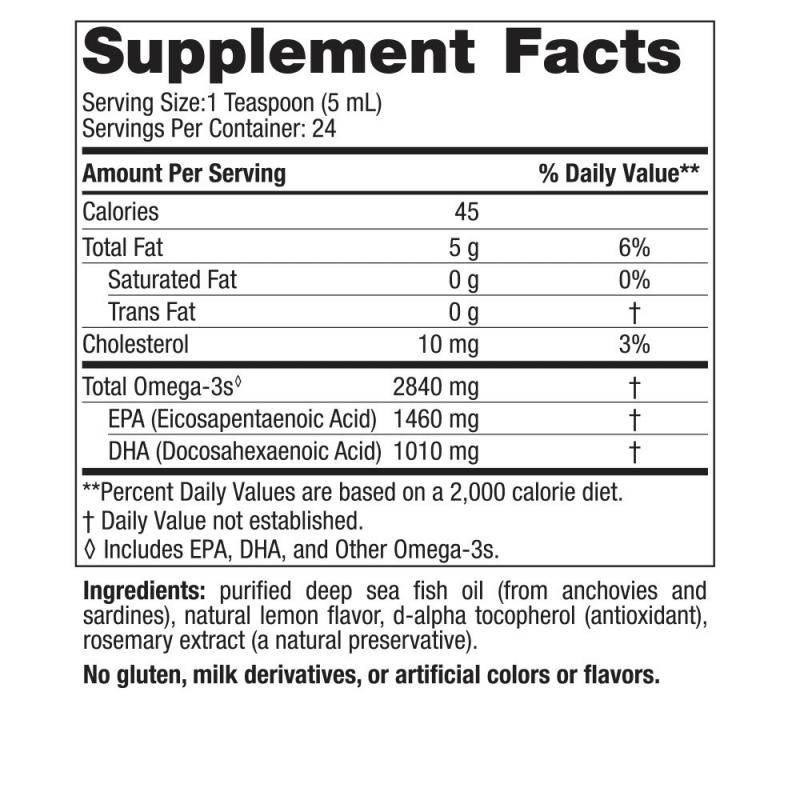 NORDIC NATURALS Suplementos Nordic Naturals, Ultimate Omega 2,840 mg Sabor Limón (4 fl oz /119 ml)