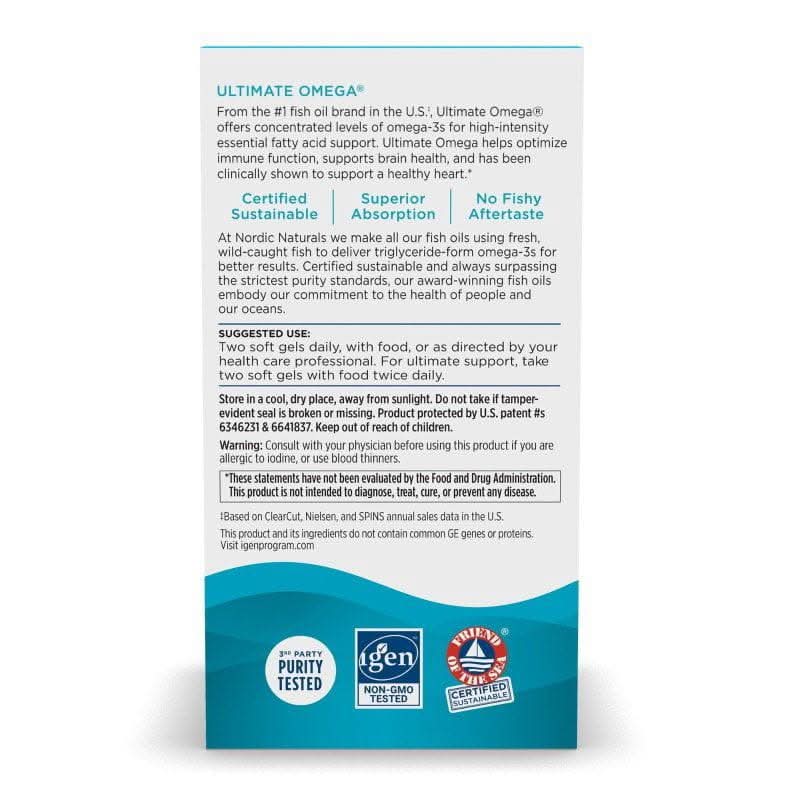 NORDIC NATURALS SUPLEMENTOS Nordic Naturals, Ultimate Omega 650 EPA/450 DHA Sabor Limón (60 softgels)