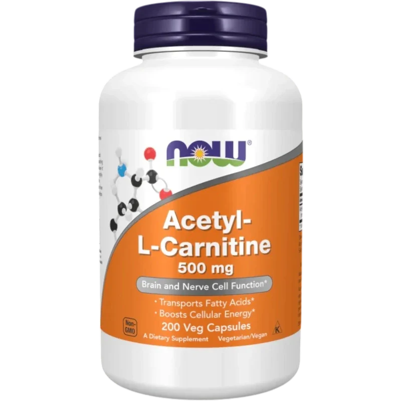 NOW Aminoácido Now Foods, Acetil-L-Carnitina 500 mg (200 cápsulas)