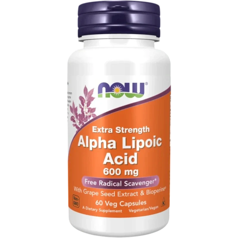 NOW Antioxidante Now Foods, Ácido Alfa Lipoico 600 mg (60 cápsulas)