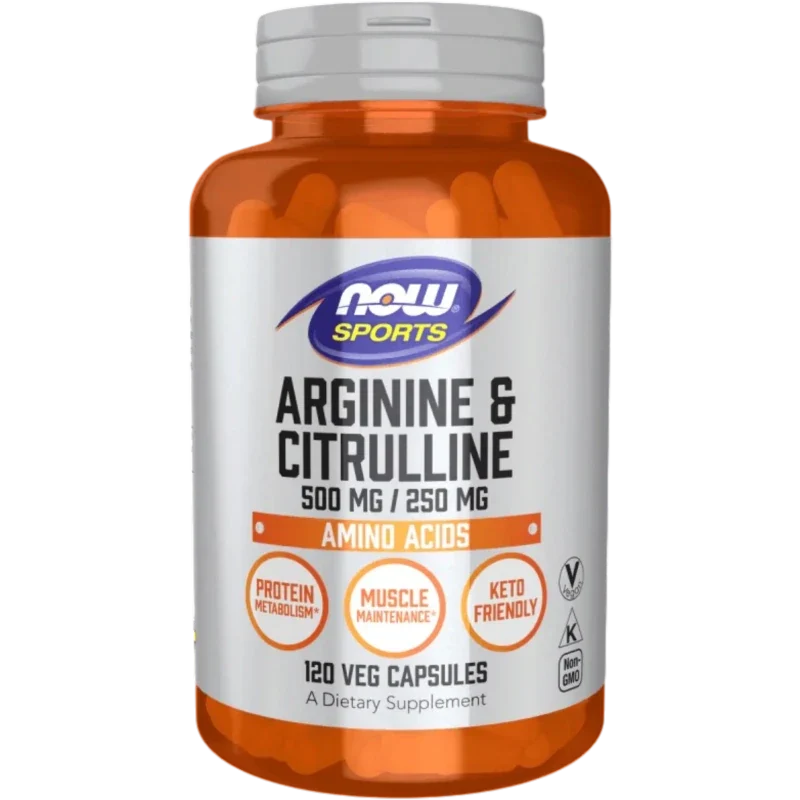 NOW Deportes Now Foods, Arginina y Citrulina 500 mg/250 mg (120 cápsulas)