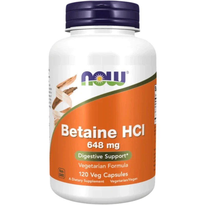 NOW Suplementos Now Foods, Betaína HCL 648 mg (120 cápsulas)